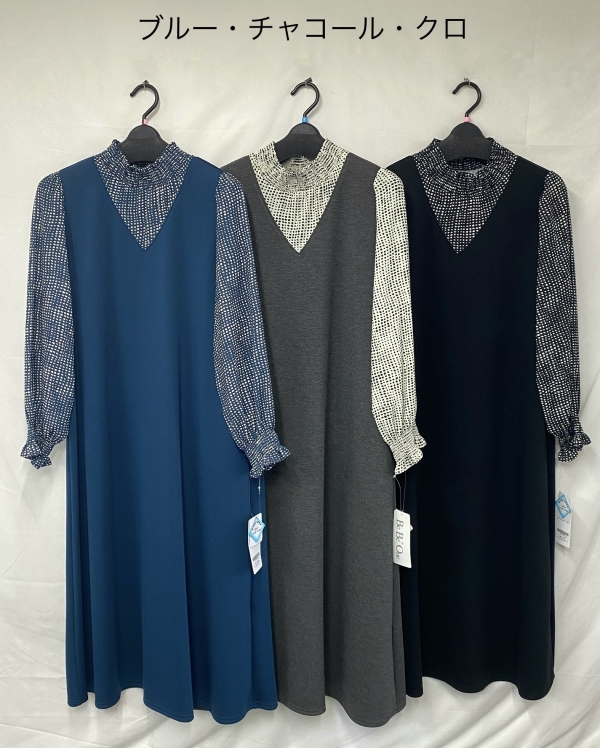 シャーリングワンピース