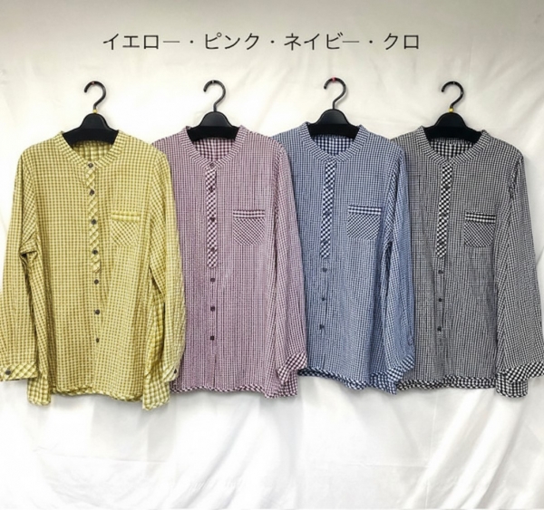 ギンガムブラウス